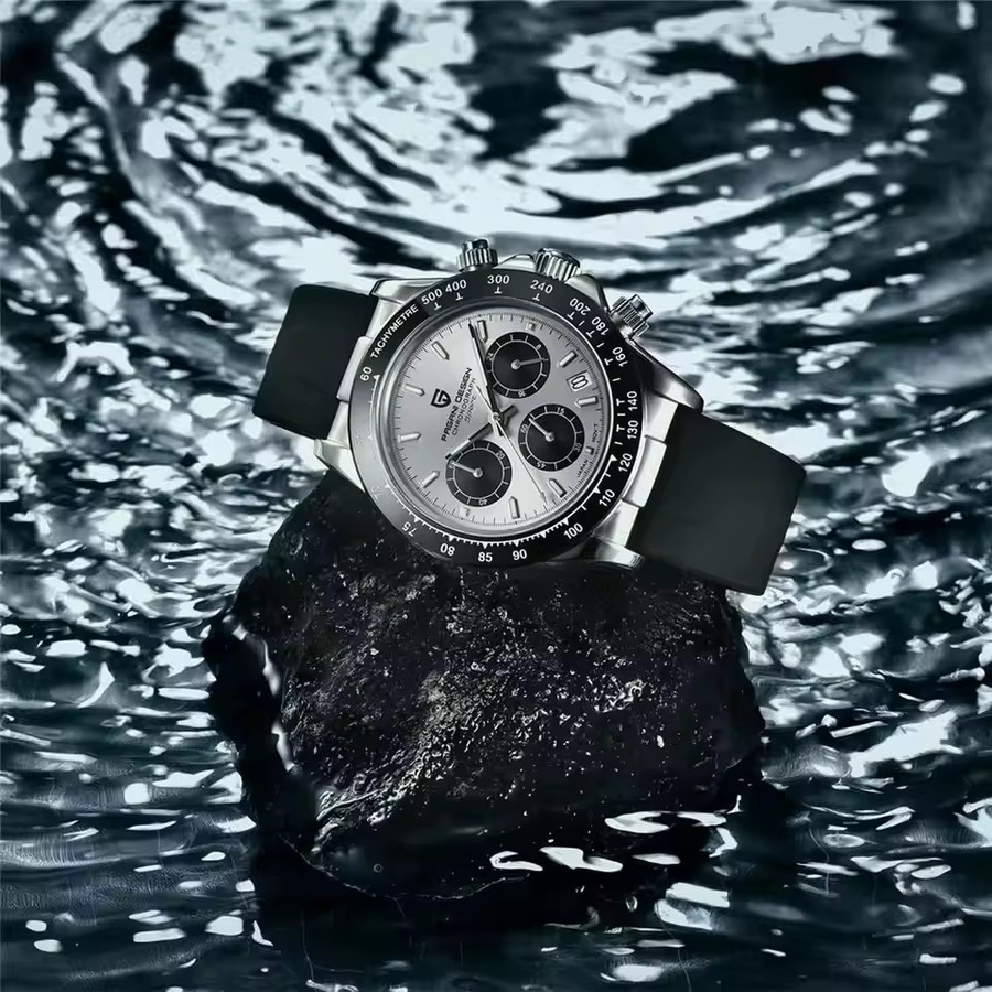 PAGANI DESIGN Chronograph, Quarz, Edelstahl, 40 mm, Schwarz, Herren - Bild 2