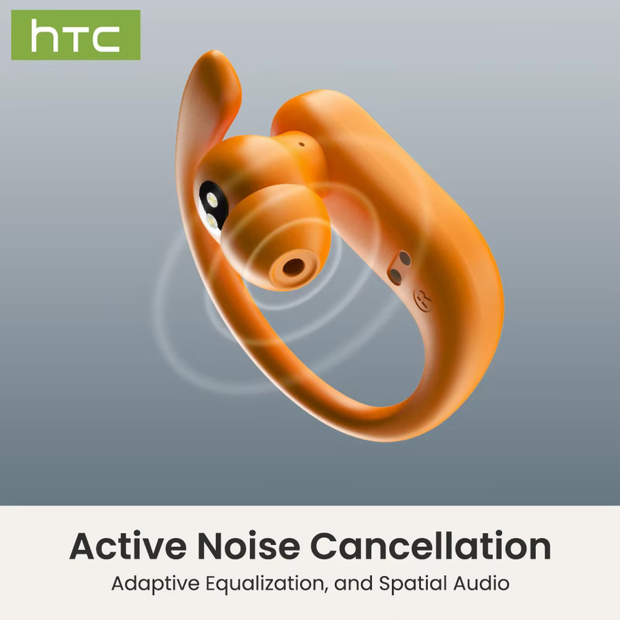 HTC NE61 AI Translate Kabellose In-Ear Bluetooth Kopfhörer mit Herzfrequenzüberwachung und Geräuschunterdrückung in Orange - Bild 5