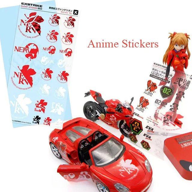 Bandai Anime Sticker-Set EVA Asuka Ayanami Rei Transparent Multicolour für Handyhülle und Laptop - Bild 1