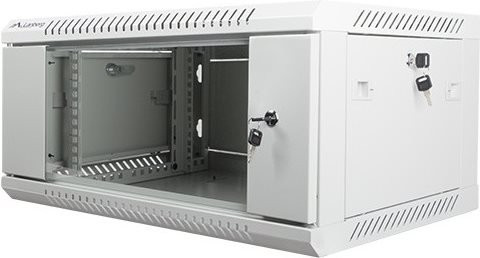 Lanberg Rack Wandschrank 19 Zoll 4U/600x450 mit Glastür in Grau (WF01-6404-10S) - Bild 1