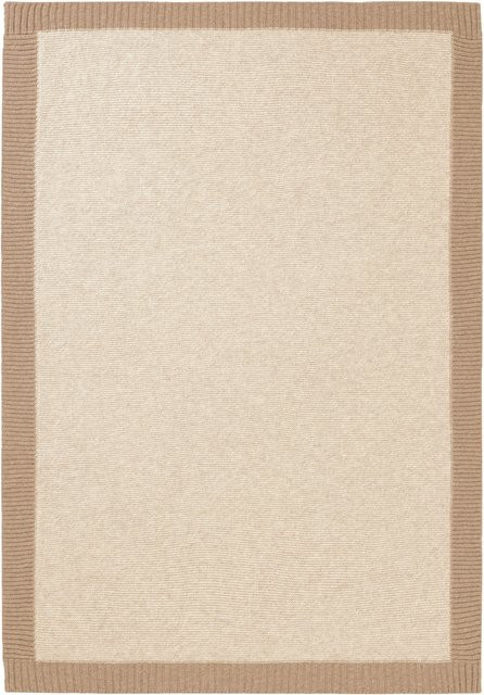 Biederlack Babydecke Wool Knit aus Wolle in Blau und Beige - Bild 1