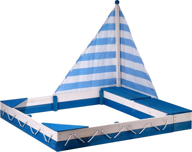 dobar Sandkasten Maritim mit Segel und Spielzeugkisten - Bild 1