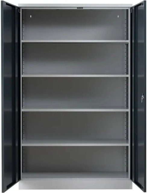 PROREGAL Stahlschrank Bee mit 4 Fachböden in Grau und Anthrazit, H x B x T: 195 x 120 x 42 cm - Bild 1
