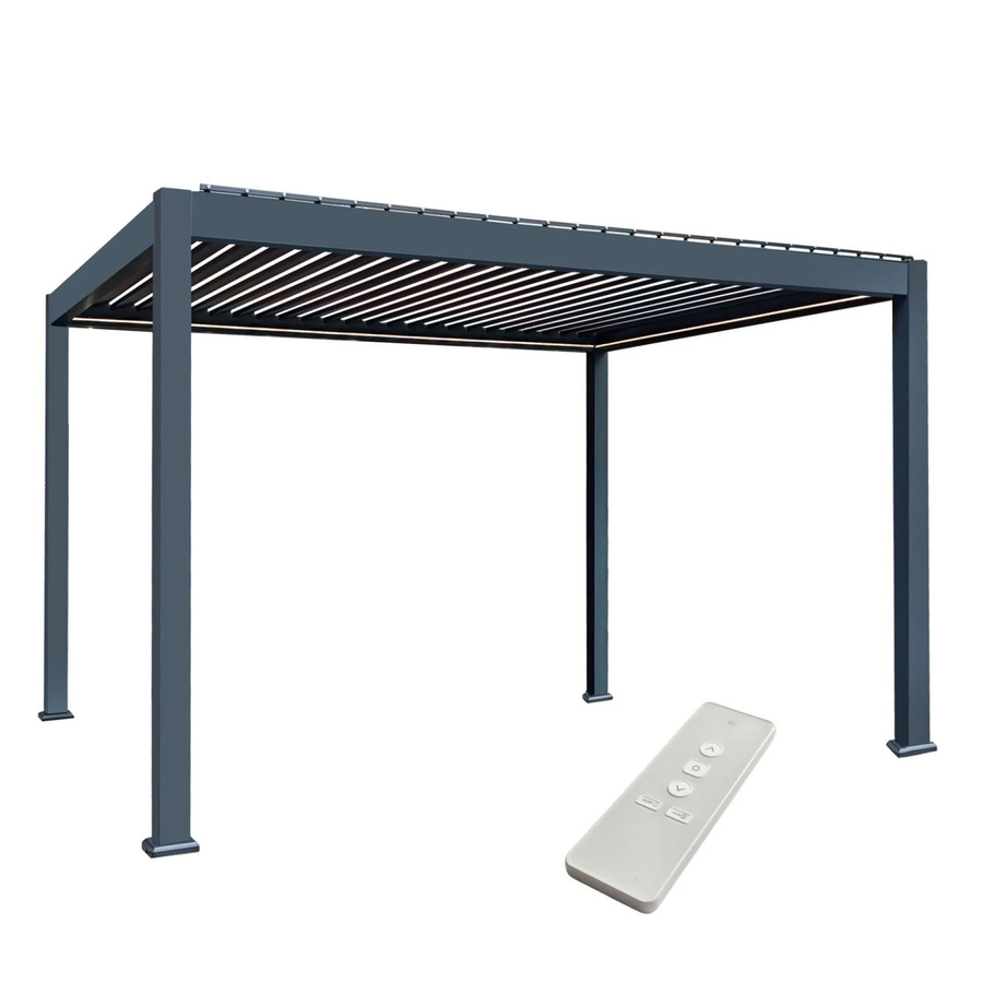 Osoltus E Bioclimatic Lamellen Pergola aus Aluminium in Anthrazit, B/T: 400 x 300 cm, Höhe: 232,5 cm - Bild 2