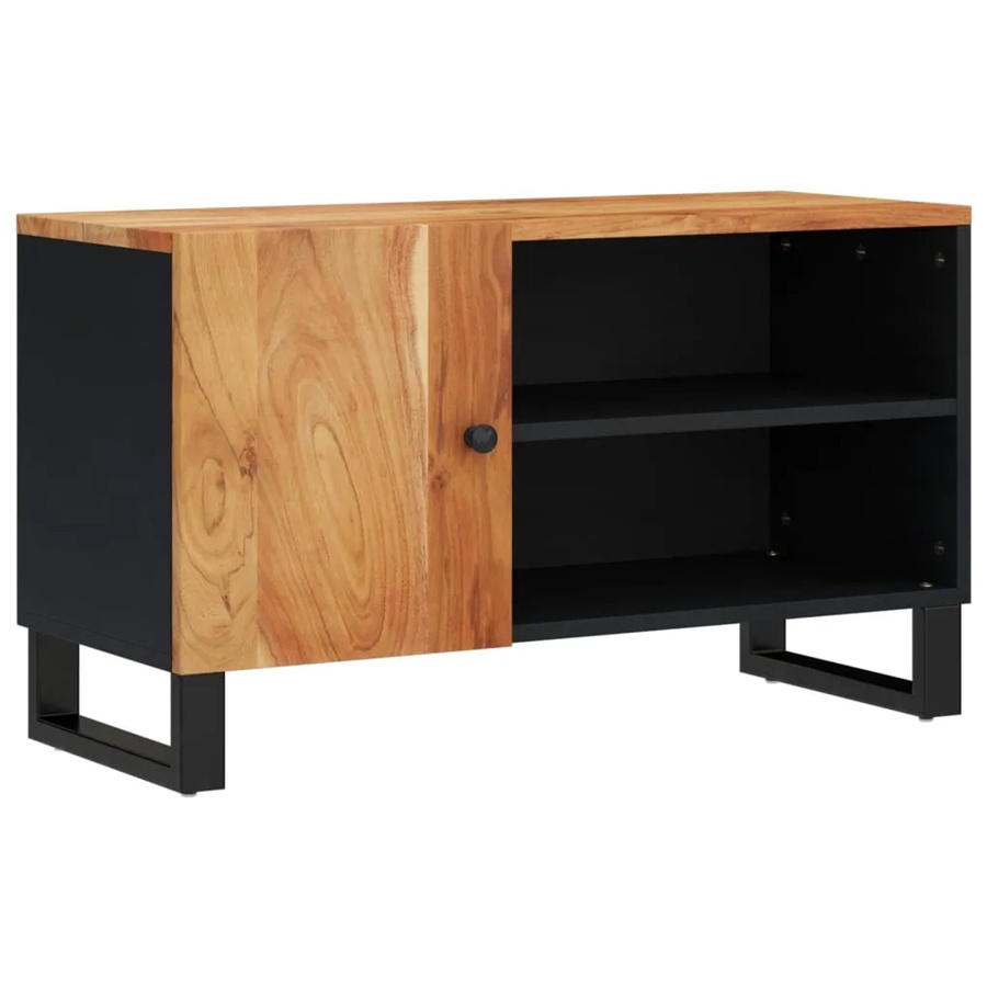 vidaXL TV-Schrank aus Akazienholz und Holzwerkstoff in Braun, B/T/H: 80 x 33 x 46 cm - Bild 2