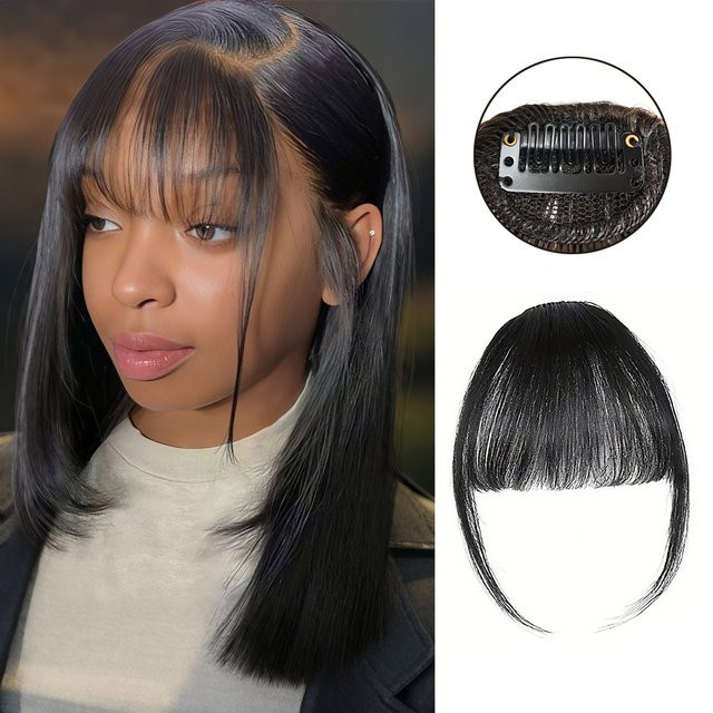 Horsepower star Synthetische Clip-in-Ponyfransen, schwarz, Damen - Bild 1