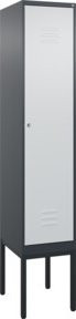 C+P Spind Classic PLUS Garderobenschrank aus Stahl, 1 Abteil, mit Zylinderschloss und 4 Garderobenhaken, H x B x T: 212 x 40 x 50 cm - Bild 1