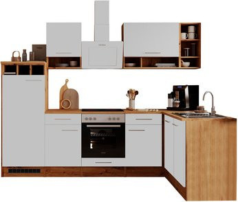 Respekta Winkelküche Hilde in Weiß Matt mit Wildeiche Nachbildung, H x B x T: 205 x 280 x 172 cm - Bild 3