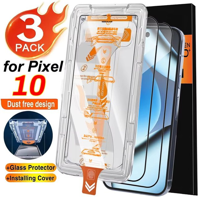 Google Pixel 9 Schutzfolie aus gehärtetem Glas, transparent, Set mit 1 bis 3 Stück - Bild 1