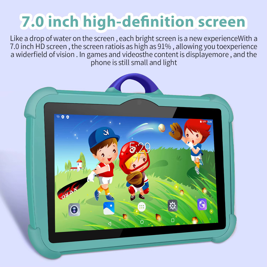 BDF Kinder-Tablet 7 Zoll Global Version mit Android 13, 5G, WiFi, 4GB RAM, 64GB ROM und Dual-Kameras in Pink oder Türkis - Bild 2