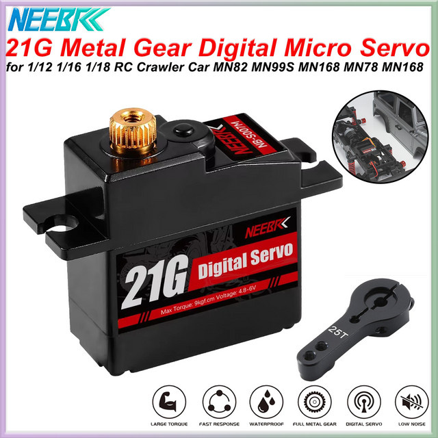 NEEBRC Metal Gear Wasserdichtes digitales RC-Servo, Metall, Schwarz - Bild 1