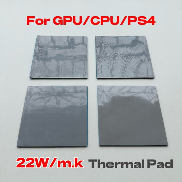 OEING Hochleistungs-Wärmeleitpad für GPU und CPU Kühlkörper in Blau und Grau, Dicke: 0,75 mm, 1,25 mm oder 1,75 mm - Bild 1