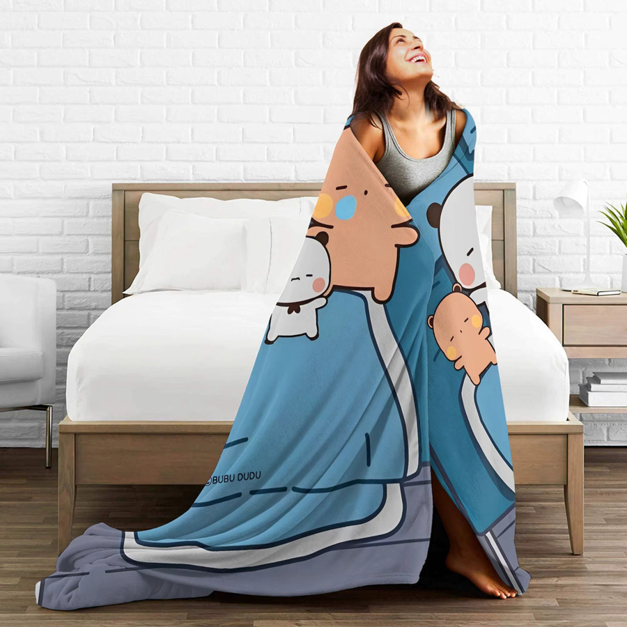 Bubu Dudu Schlafdecke aus weichem Flanell-Plüsch in Blau für Kinder - Bild 2