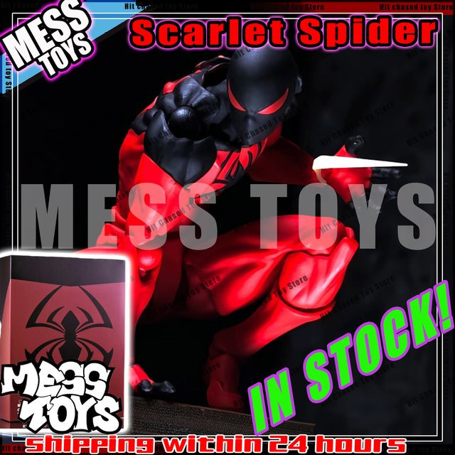 Messtoys Spider Man Scarlet Spider Kaine Parker Actionfigur, Schwarz, Rot - Bild 1