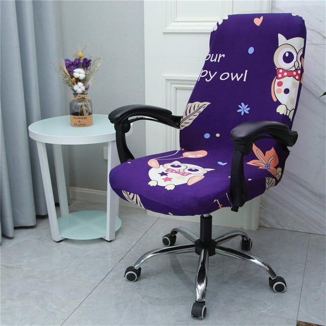 Yiran Furniture Elastischer Bürostuhlbezug aus Polyester in Lila, B/H: 40 x 45 cm - Bild 1