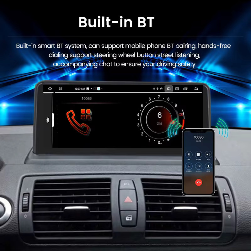 Navifly Android 14 Autoradio für BMW 1er E87 E81 E88 mit 4G WiFi, Wireless CarPlay und Multimedia-System in Schwarz - Bild 3