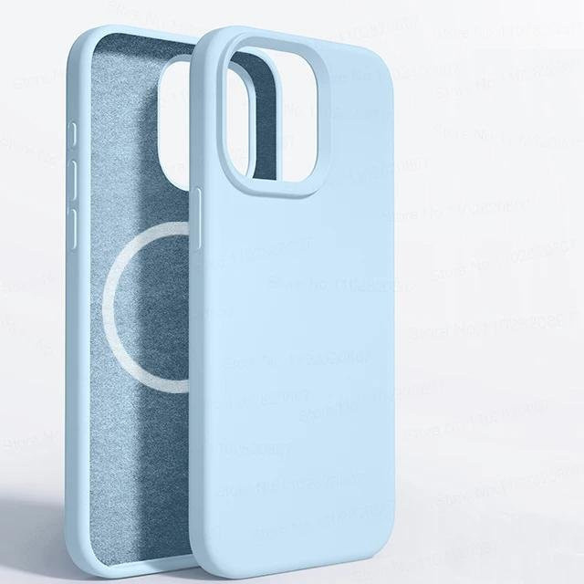 MagSafe Magnetische Flüssigsilikon Hülle für Apple iPhone 14 Pro in Blau - Bild 1