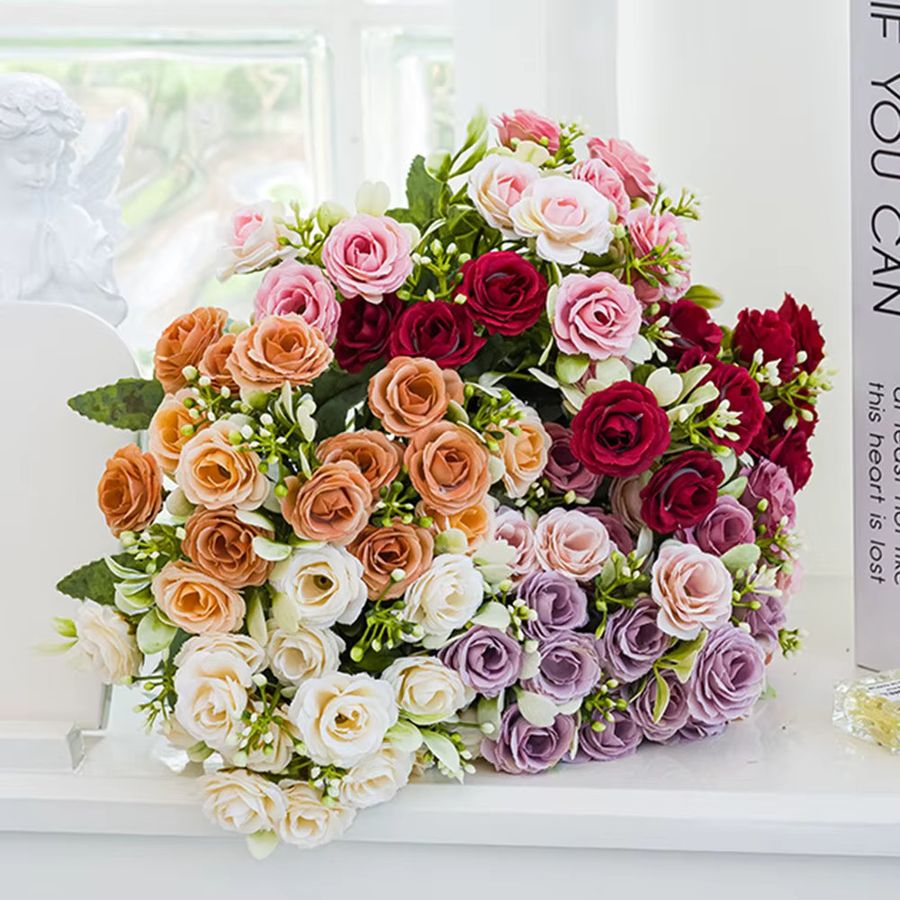 Künstliche Seidenrosen von smr in Multicolor für Hochzeiten, Valentinstag und DIY-Dekorationen - Bild 1