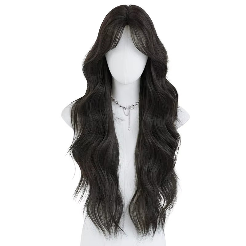 7JHH WIGS Perücke, Lange Wasserwellen, Dunkelbraun, Damen - Bild 5