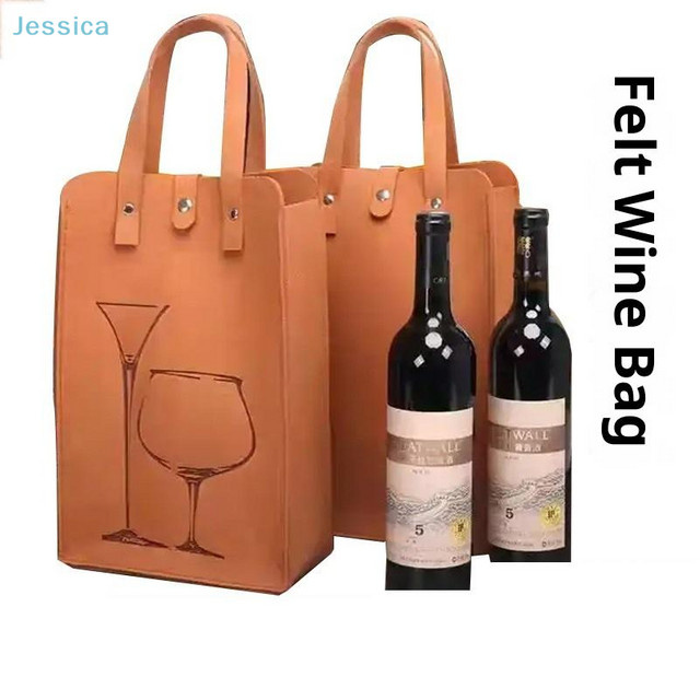 Geschenktüte aus Filz für Rotwein in Rot - Bild 1