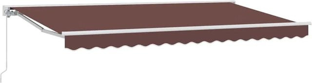 vidaXL Markisenrahmen Semi-Cassette aus Aluminium und Stahl in Braun mit Polyester-Bezug B: 400 cm, H: 200 cm - Bild 1