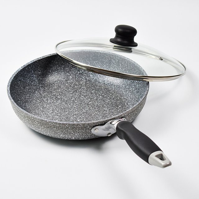 Antihaft Wok Pfanne mit Keramikbeschichtung in Grau, Durchmesser: 28 cm, geeignet für Induktion und Gasherd - Bild 1