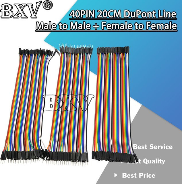 Dupont Jumper Kabel Set mit 40-Pin Steckern und Buchsen für Arduino DIY Kits, Mehrfarbig, Länge: 20 cm - Bild 1
