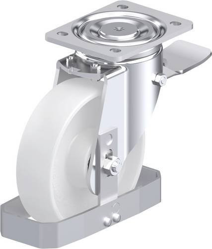 Blickle Stahlblech-Lenkrolle LH-PO 175K-ST-FS in Weiß mit Rad-Durchmesser 175 mm und einer Tragfähigkeit von 500 kg - Bild 1