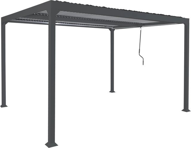 BERLINLODGE Alu Pergola Lamellen-Pavillon Terrassenüberdachung Anthrazit, H x B x T: 224 x 370 x 300 cm - Bild 1