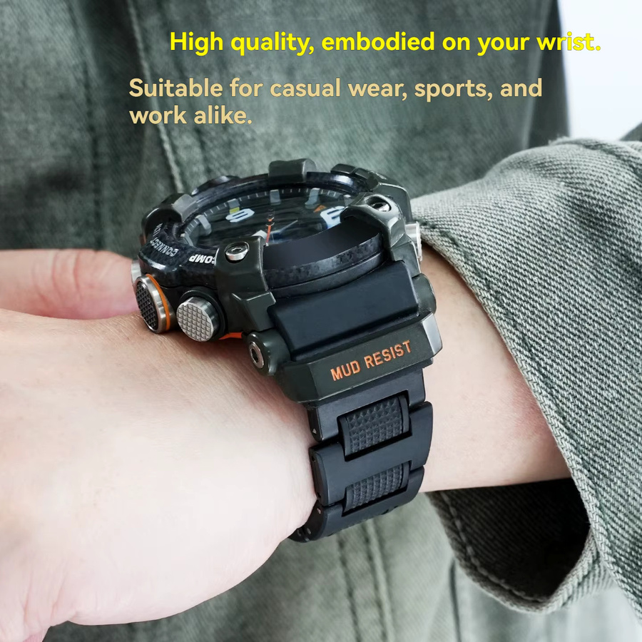 Casio Uhrenarmband, Kunststoff, Edelstahl, Schwarz, Unisex - Bild 4