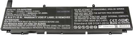IPC-Computer Notebook-Akku XG4K6 in Schwarz mit 11.40V und 8000 mAh - Bild 1