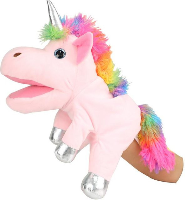Yiran Health & Beauty Einhorn Handpuppe, Plüschtier, Weiß Rosa, ab 14 Jahren - Bild 1