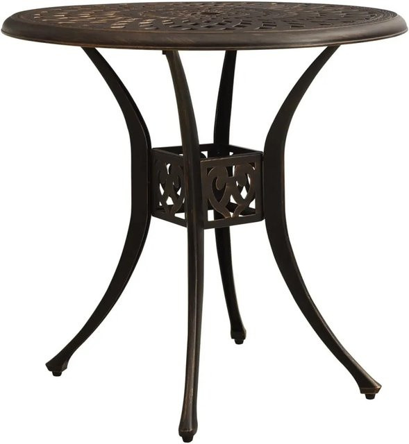 Furnicato Gartentisch aus Aluminiumguss in Bronze, rund, B/T/H: 78 x 78 x 72 cm - Bild 1