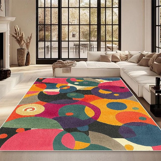 Karpetti Moderner Teppich mit Geometrischem Design, Rutschfest und Waschbar, Multicolour, B/T: 120 x 80 cm - Bild 1