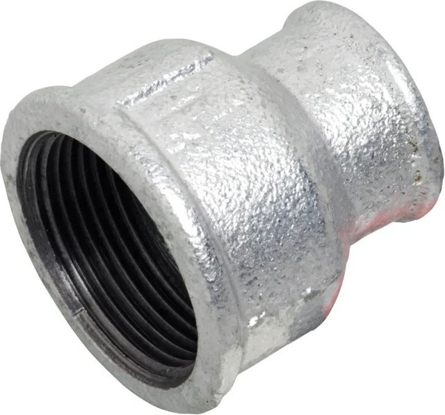 LUX-TOOLS Reduziernippel aus verzinktem Kunststoff in Silber, IG 24,1 mm (Rp 3/4) x 38,9 mm (Rp 1 1/4) - Bild 1