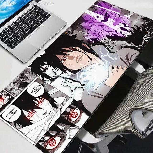 Bandai Mauspad Naruto Sasuke Uchiha Design Multicolor HD-Druck Gamer Mausmatte - Bild 1