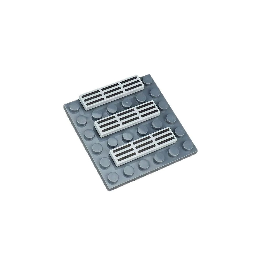 SixBricks Bausteine Set mit Grid-Linien Muster in Schwarz und Grau aus Kunststoff, 10 Stück - Bild 2