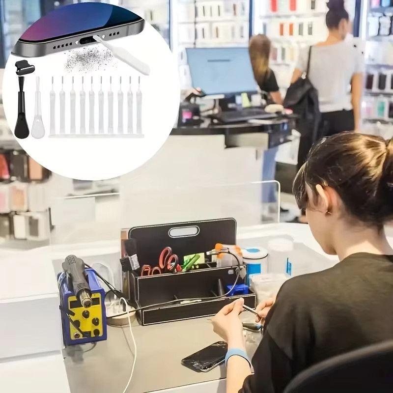 12er Set schlagfeste Reinigungsbürsten in Weiß zur Reinigung von Lücken, Duschköpfen, Telefonanschlüssen und Tastaturen - Bild 4