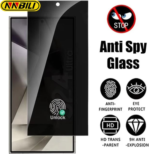 NNBILI Privacy-Schutzglas für Samsung Galaxy S26 Ultra und S26+ Plus, Anti-Spy Bildschirmschutz in Transparent, kompatibel mit Fingerabdruck-Entsperrung - Bild 1