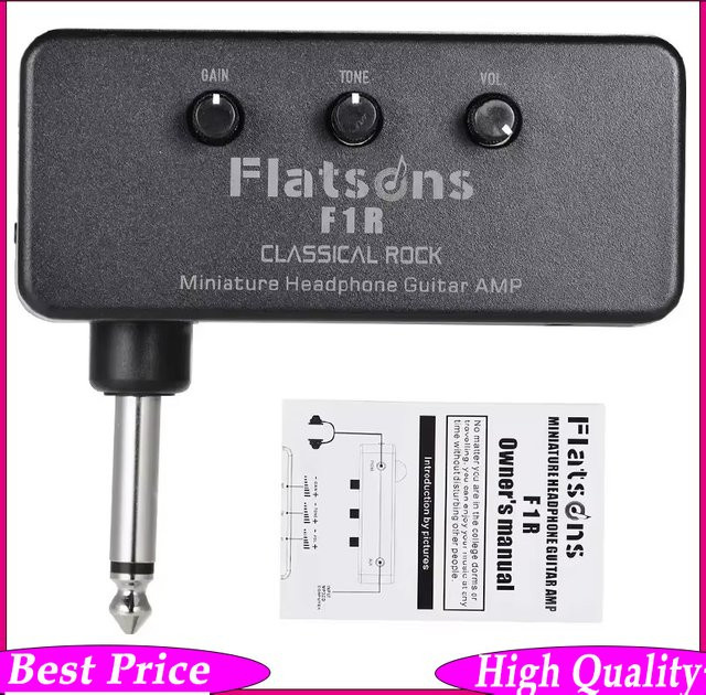 IRIN F1R Mini-Kopfhörer-Gitarren- und Bassverstärker in Schwarz mit 3,5 mm Jack AUX-Eingang für E-Gitarre, Bass und Akustik-Gitarre - Bild 1