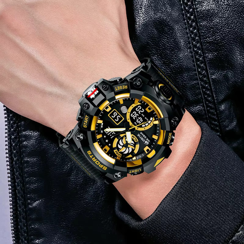 STRYVE Armbanduhr, Analog-Digital, Schwarz, Kunststoff, Edelstahl, 5 ATM, Herren - Bild 2