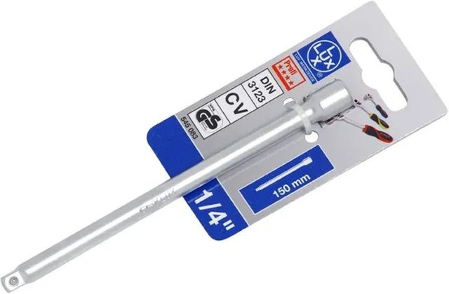 LUX-TOOLS Verlängerung 150 mm aus Chrom-Vanadium in Silber, 1/4 Zoll - Bild 1
