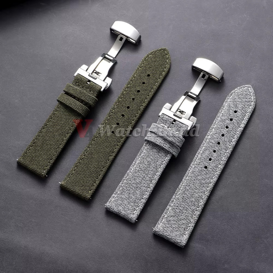 nxalp Uhrenarmband Segeltuch, Textil/NATO, Edelstahl, 20mm 22mm, Unisex - Bild 2