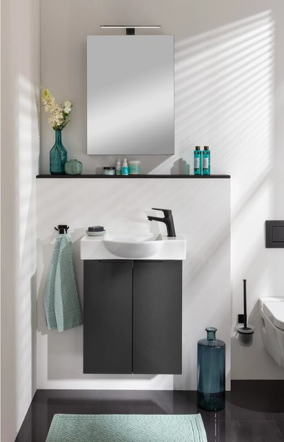 Fackelmann Waschbeckenunterschrank SBC für das Badezimmer, Schwarz Matt, B/H/T: 52 x 60 x 24,3 cm - Bild 1