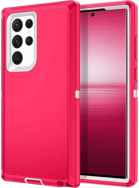 Heavy Duty Defend Armor stoßfeste Hülle für Samsung Galaxy S24 Ultra S23 S22 S21 S20 S10 Plus Note 20 Ultra Note 10 in RoseBlue und Pink - Bild 1