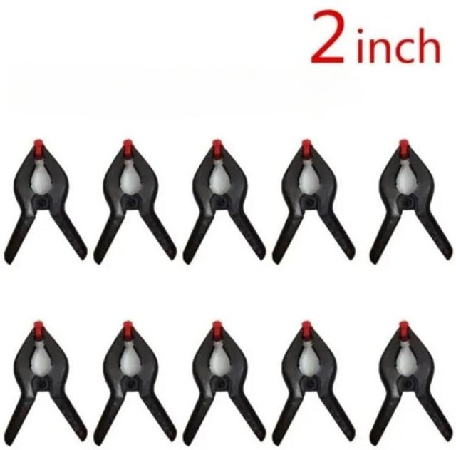 The Red Sun 10er-Pack Verstellbare Holzbearbeitungsklammern aus Kunststoff und Nylon in Schwarz, 2 Zoll - Bild 1