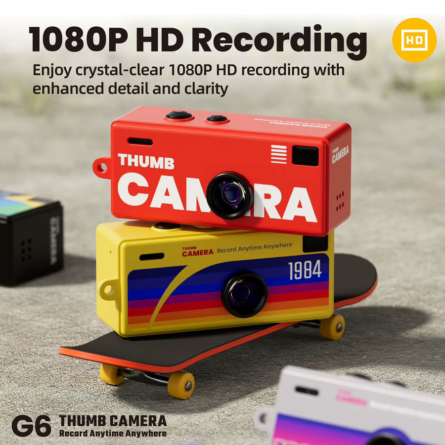 VAKIND G6 Daumen Schlüsselanhänger Mini Action Kamera mit 0,96 Zoll Display, 1080P Videorecorder in Grün - Bild 4