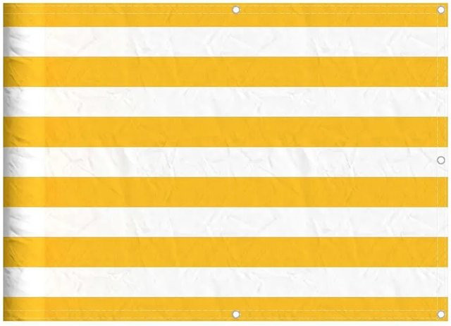 vidaXL Balkon-Sichtschutz aus Polyester-Oxford mit PU-Beschichtung, Gelb-Weiß gestreift, Breite: 75 cm, Länge: 800 cm - Bild 1