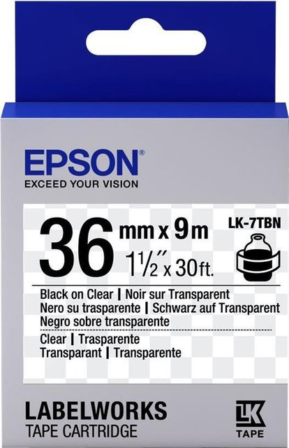 Epson Beschriftungsband Pastell Weiß Transparent Breite: 36 mm C53S657007 - Bild 1