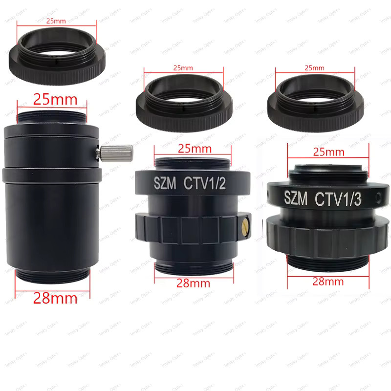 SZM CCD-Adapter für C-Mount-Objektive zur Nutzung mit Zoom-Trinokular-Stereomikroskopen und HDMI VGA USB-Kameras - Bild 2